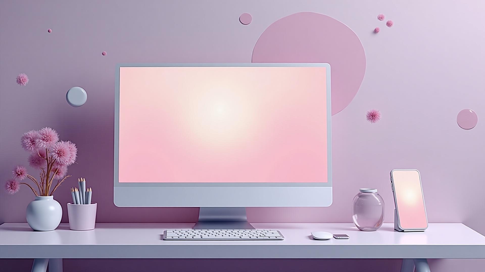 Espace de travail digital moderne avec ordinateur et smartphone